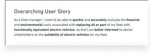 Overarching user story